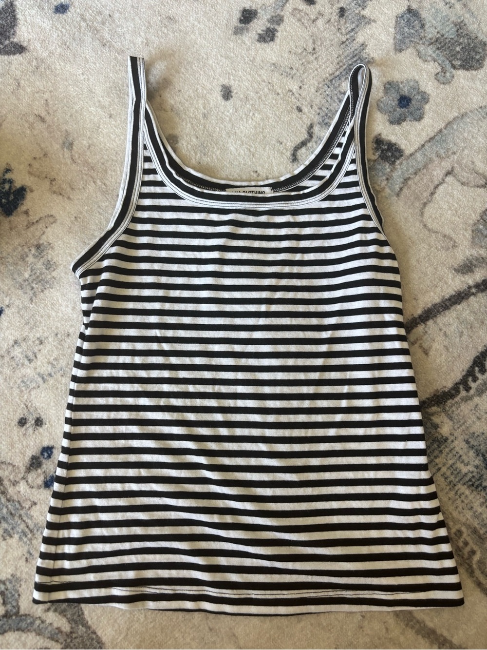 LNA Black & White Striped Scoop Neck Tank